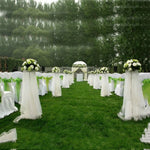 tissu transparent organza mariage anniversaire fête décoration chaises arrière plan rideau nappe