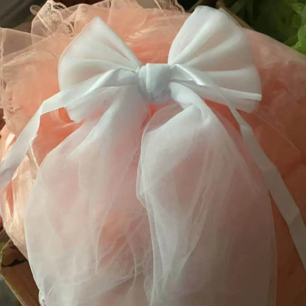 attaches rideau tulle dentelle bow décoratif romantique shabby chic blanc rose vif rouge vert