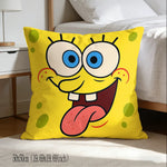 coussin carré jaune motif bob l'éponge décor maison cartoon eco friendly PLAID