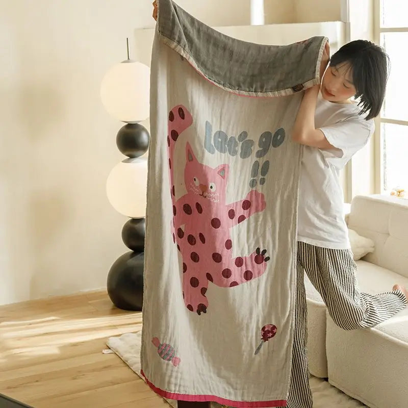 serviette bain coton dessin animé ours lapins séchage rapide moderne douce enfant toilettage grise