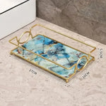 étagère murale adhésive or marbre moderne panneau verre métal cosmétique minimaliste