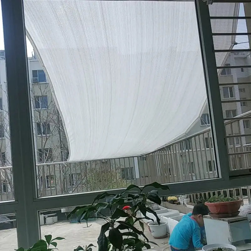 voile d'ombrage blanche maille haute densité protection solaire jardin balcon auvent