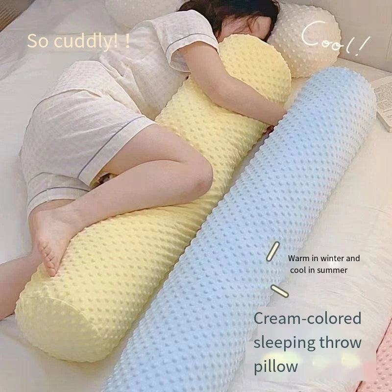 coussin sommeil crème jaune bleu rose texture points moderne confortable polyester coton