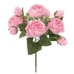 bouquets fleurs artificielles pivoines soie rose clair blanc violet rouge orange romantique extérieur mariage