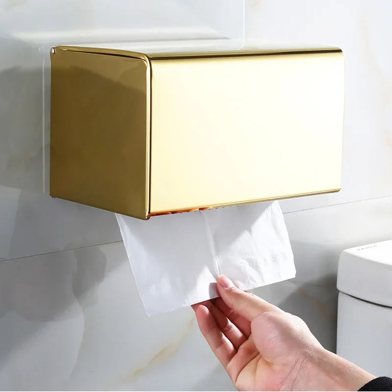 support papier toilette noir rangement moderne boîte lingettes adhésif