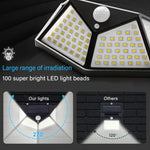 lampe solaire murale détecteur mouvement 100 led noir plastique semi transparent moderne étanche ip65