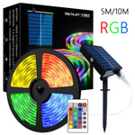 ruban led solaire multicolore ip67 moderne rayures horizontales télécommande 24touches