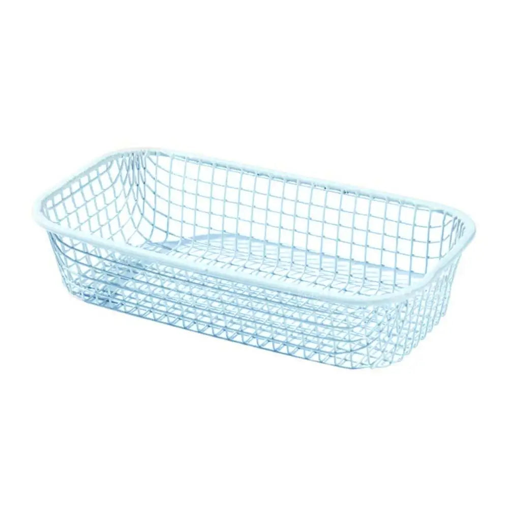 paniers rangement maille fine bleu rose jaune clips étiquettes adhésives moderne minimaliste