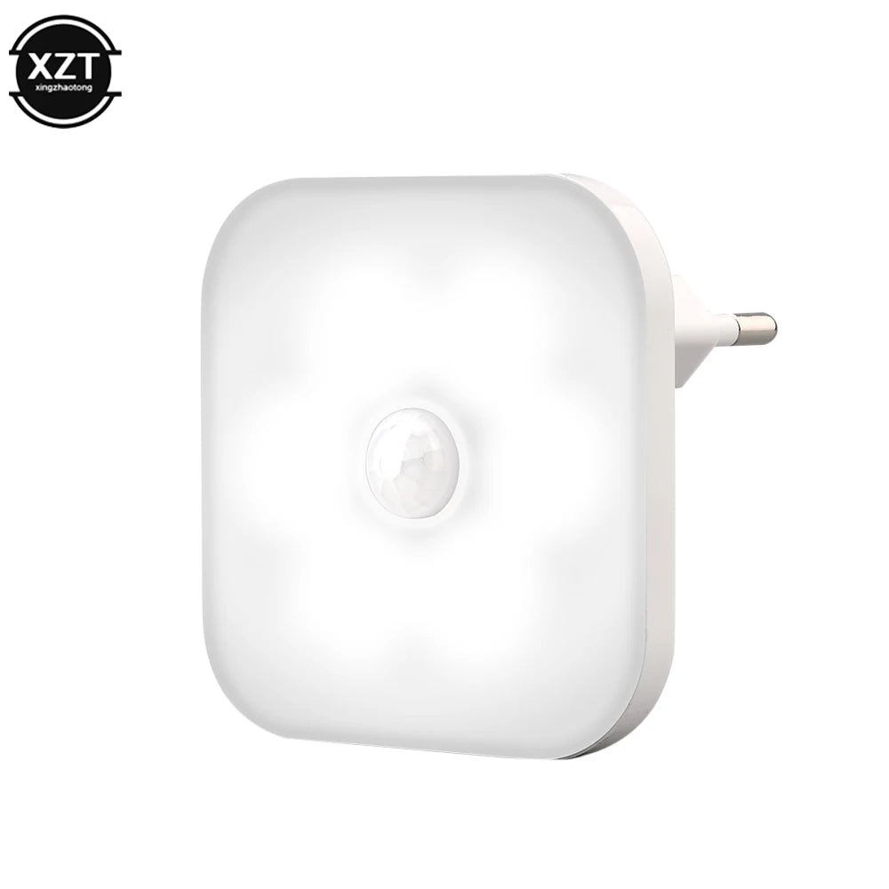 veilleuse détecteur mouvement infrarouge blanc moderne table chevet chambre sans fil led abs
