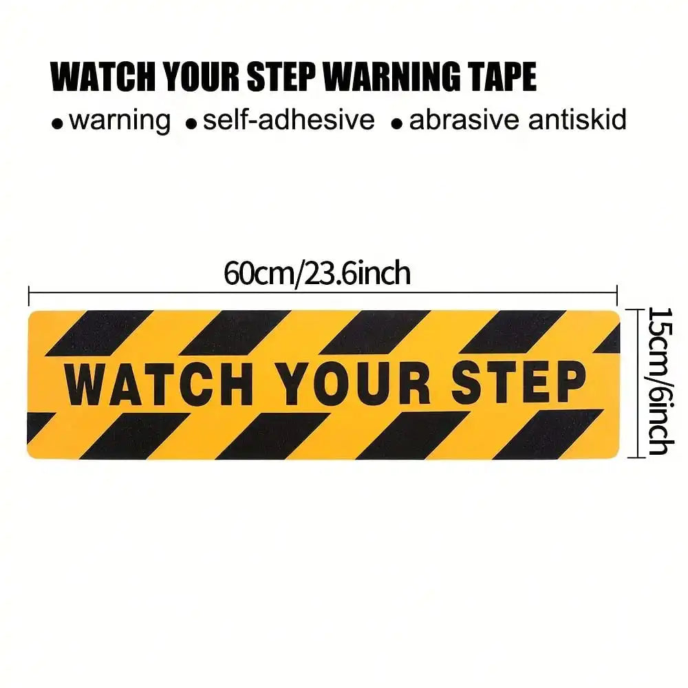 ruban autocollant anti dérapant jaune noir watch your step sécurité maison entreprise