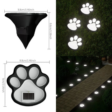 lumière solaire animaux extérieure adhésive led moderne pièces noir blanc imprimé pattes
