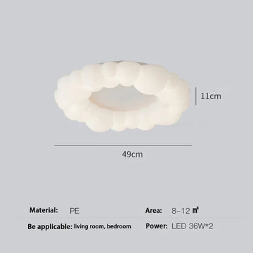 Suspension lumineuse moderne blanc billes arrondies opacité salon chambre étude led 249 2000lm