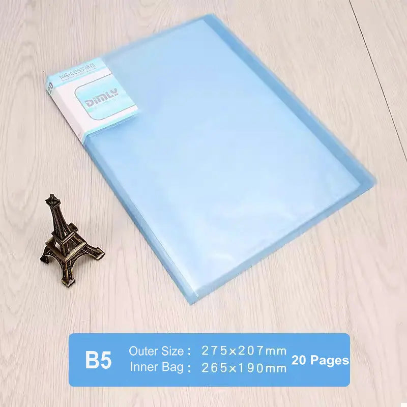 classeur transparent pvc a5 b5 organiseur documents scolaire scolaire moderne violet