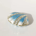 coquillage décoratif boîte rangement velours strass rayures horizontales boucles oreilles moderne respectueux environnement