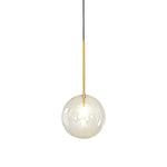 suspension lumineuse moderne transparente dorée brillante scandinave câble électrique fixée
