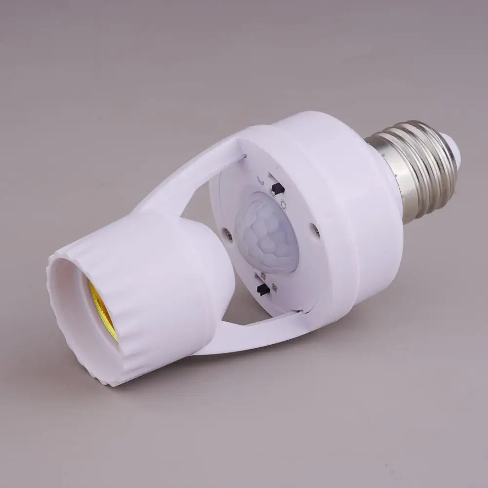 adaptateur prise e27 detecteur mouvement pir blanc moderne pratique led 30w interrupteur auto