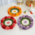tapis table bouquet roses panier motifs fleuris artisanal main d'œuvre respectueux environnement