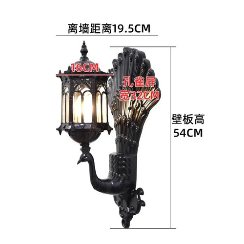 applique murale or oiseau stylisé classique plumes éclairage maison ip65 led aluminium
