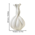 vases céramique texturé moderne minimaliste fougères séchées décoration intérieure arrondis lignes verticales blanches brunes