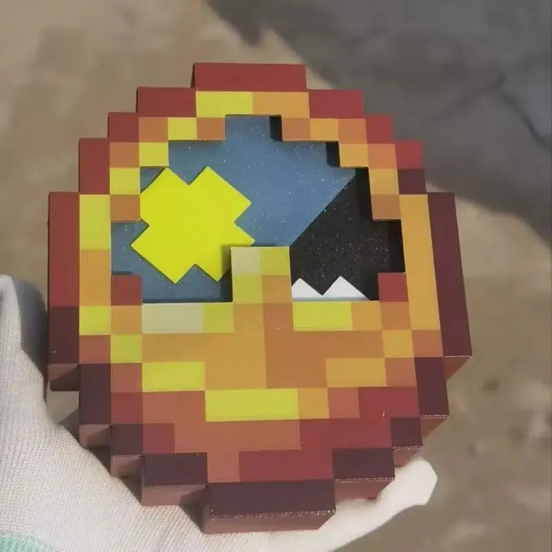 horloge murale minecraft pixelisée blocs couleurs vives décoration maison chambre salon