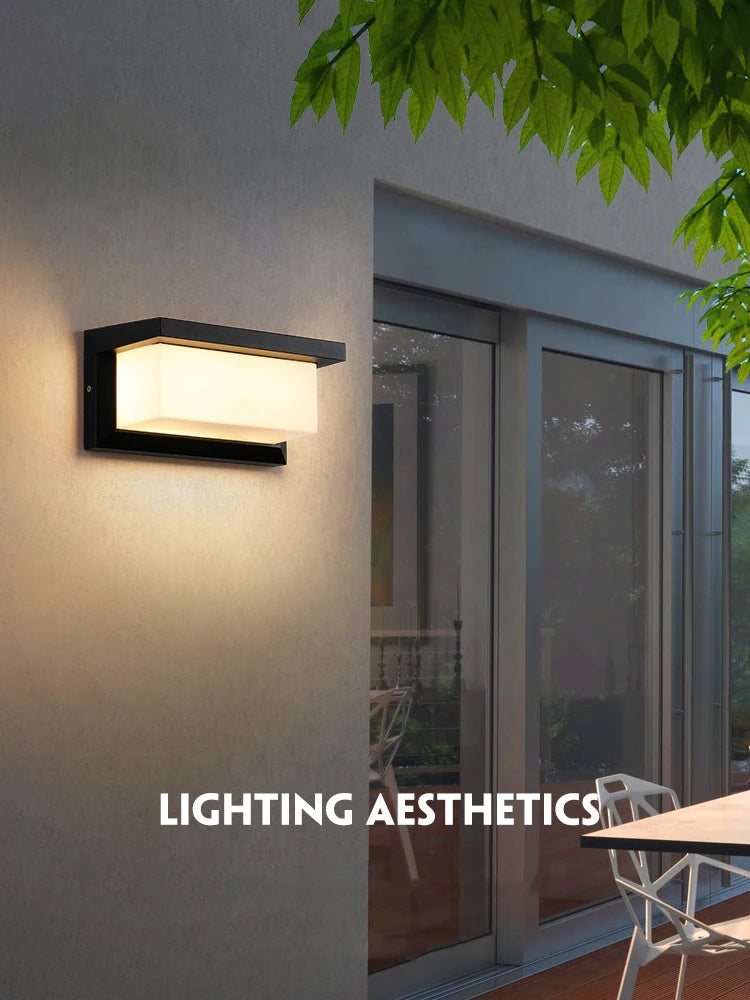 lumière murale led moderne noir ip65 sensor motion autoinstallation extérieure hydrofuge 3000k