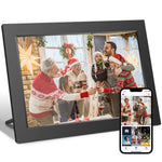 cadre photo numérique wifi écran tactile hd imitation bois moderne 32go photos variées famille