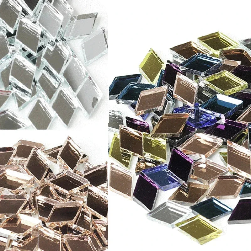 miroirs brillants violet doré noir bleu modernes décoratifs carrés accessoires artisanaux décoration murale maison