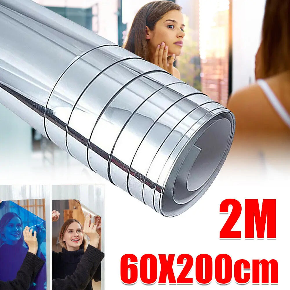 stickers miroir argentés adhésifs modernes grande taille intérieur décoration chambre salle bain transparents opaques