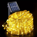 guirlande lumineuse solaire led blanc chaud moderne extérieur patio jardin fixée piquet modes automatiques