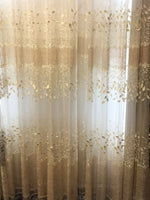 rideaux décoratifs opaques voilage transparent motifs floraux classiques gris beige doré tulle polyester coton