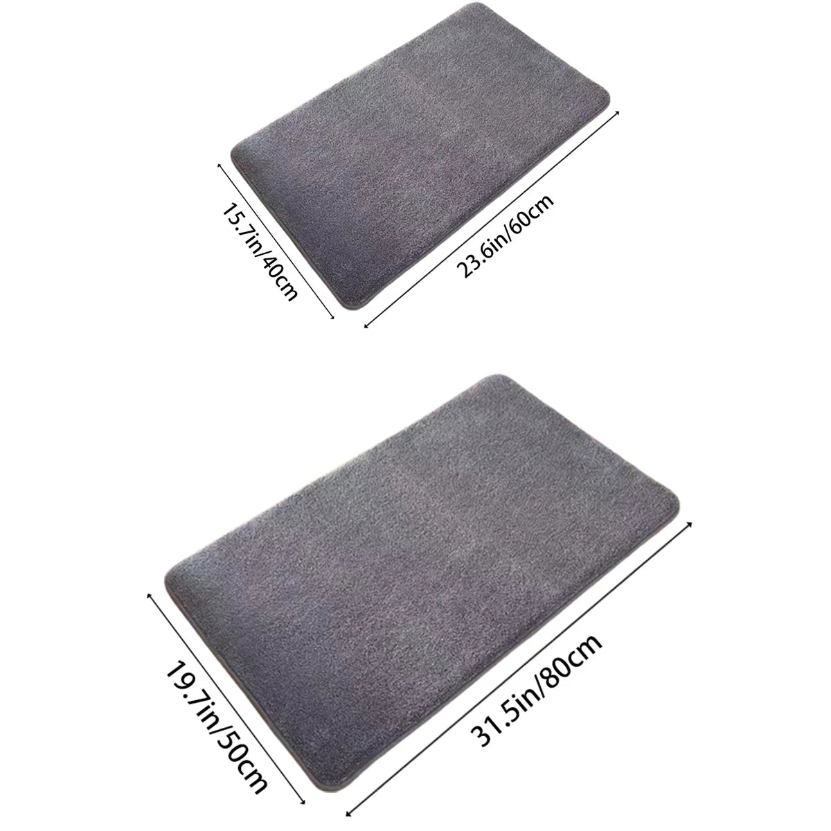 tapis bain gris foncé velours absorbant antidérapant moderne salle bain grande taille extra doux
