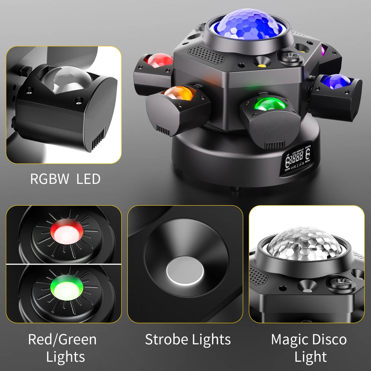 projecteur scène led noir moderne dmx affichage lcd up down