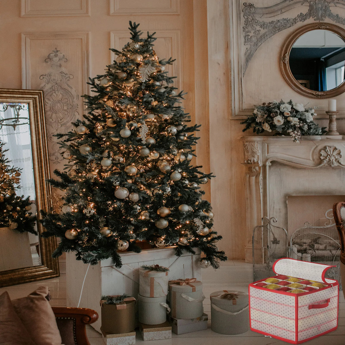 Rangement compact pour boules de Noël