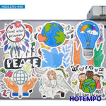 sticker adhésif pop art graphique diy decoration multicolore guitare skate helmet moto voiture bicyclette