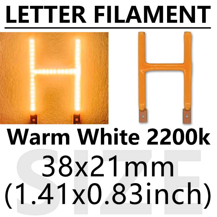 lettres lumineuses orange modernes minimalistes décoration noël fêtes 2200k LED warm white
