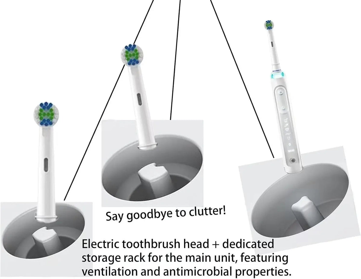 organisateur brosses dents électriques support moderne blanc gris bleu minimaliste rangement salle bain