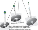 organisateur brosses dents électriques support moderne blanc gris bleu minimaliste rangement salle bain