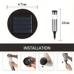 lampe solaire jardin led acier inoxydable moderne argenté doré ip65extérieur minimaliste