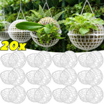 paniers suspendus blancs réticulés modernes rechargeables intérieur extérieur decoration plantes chaine opaque