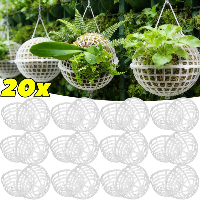 paniers suspendus blancs réticulés modernes rechargeables intérieur extérieur decoration plantes chaine opaque