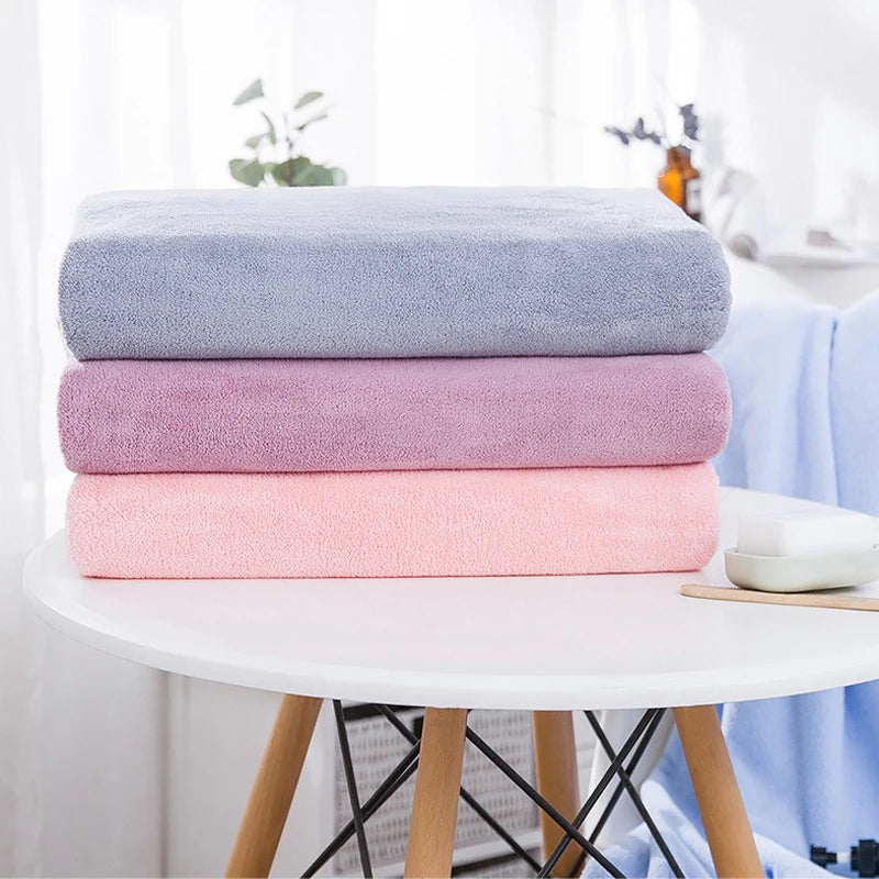 serviettes bain microfibre gris rose absorbantes rapide lavables moderne