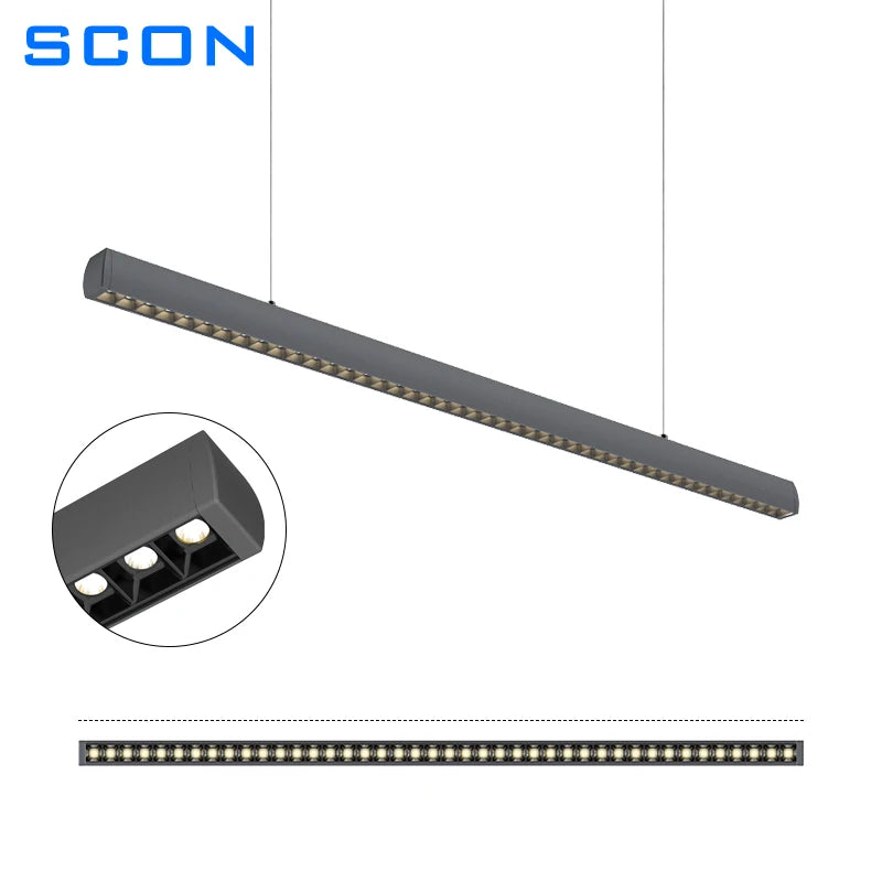 Lampe LED suspendue moderne lumière chaude noir matériau aluminium pendentif