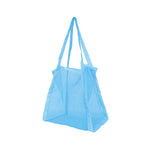sac plage bleu clair vert clair rose jaune fluo maille réutilisable respectueux environnement pliable