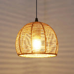 lampe murale suspendue tressée abatjour bois bohème rustique scandinave éclairage quotidien beige clair marronclair