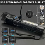 torches tactiques led rechargeables modes réglables cordon clip noir camping