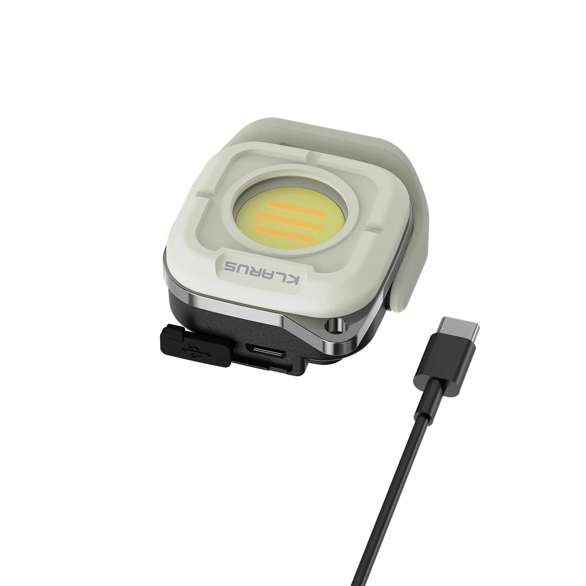 lampe torche gris jaune led rechargeable clip portable 600 lumens variateur modernèle