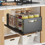 paniers rangement noir clips fixation moderne utilisation multiple réutilisable métal domestique cuisine storage multifonctionnel