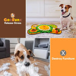 jouet interactif chien fleurs motifs géométriques orange vert blanc marron clair non slip