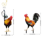 décoration jardin coq rouge orange plumes rustique extérieur résistant intempéries