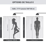 rideau douche polyester blanc fleur géométrique moderne anneaux